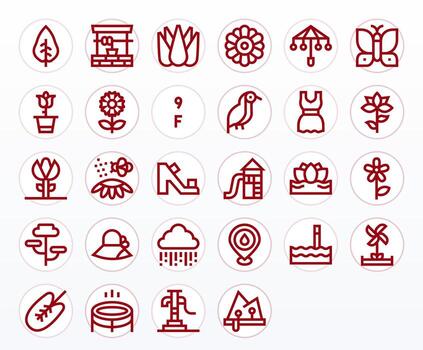 primavera exclusivo conjunto presentando 28 negrita línea píxel alineado alto resolución íconos vector