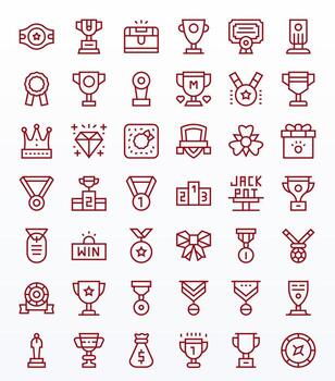 Prize Graphics Pack including 42 Regular Line 256x256 Pixel Optimized Icons vector