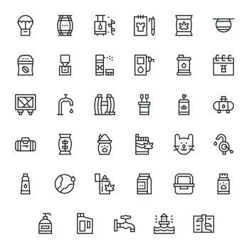 35 Pixel Optimized Regular Line Icons designed for Supply Interface vector