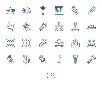 Beam 256x256 Icon Pack with 25 Regular Line Display Perfect Elements vector