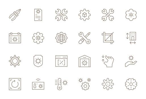 Adjust Display Perfect Set with 24 256x256 Thin Line Icons vector
