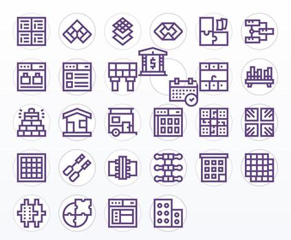 28 Bold Line Icons from Modular in High Resolution Display Perfect Quality vector
