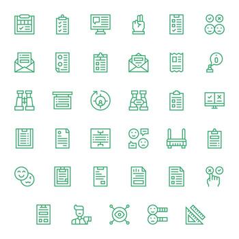 Survey Icon Toolkit featuring 35 Display Perfect 256x256 Regular Line elements vector