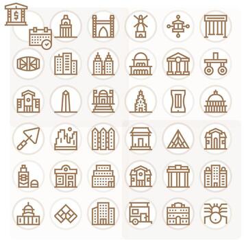 36 negrita línea píxel optimizado vectores para arquitectura tema