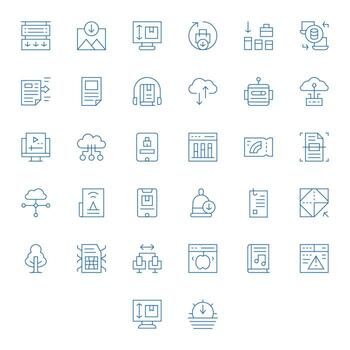 32 alto resolución íconos para descargar en píxel Perfecto Delgado línea formato vector