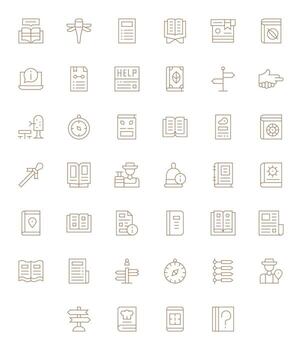 40 Thin Line PIXEL Perfect Icons for Guide Graphics vector