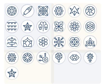 25 Icons for Decorative Element optimized in Grid Fitted High Resolution Regular Line resolution vector