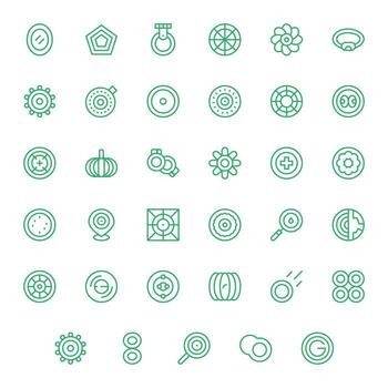 Regular Line Style Concentric Icons with 35 High Resolution Detail Enhanced Designs vector
