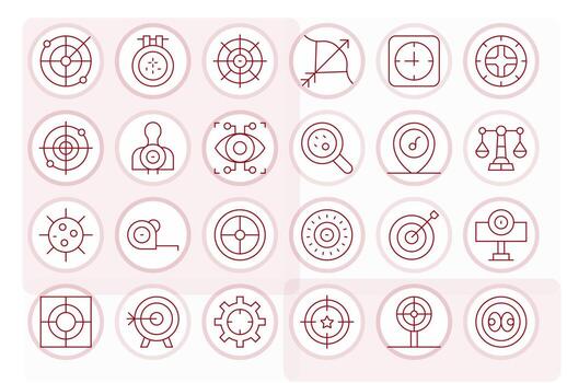 24 High Resolution Icons for Accuracy with Pixel Optimized Thin Line clarity vector