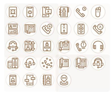 Phone Comprehensive Bundle with 28 Pixel Optimized Bold Line 64x64 Icons vector