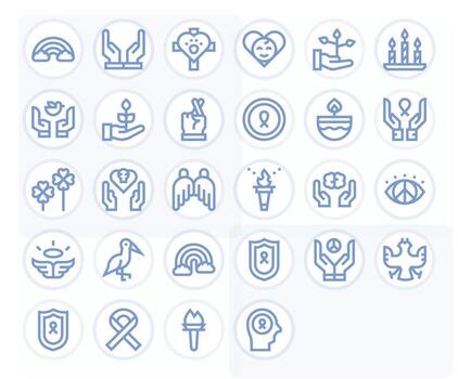28 Icons for Hope featuring High Resolution Pixel Optimized Bold Line Graphics vector