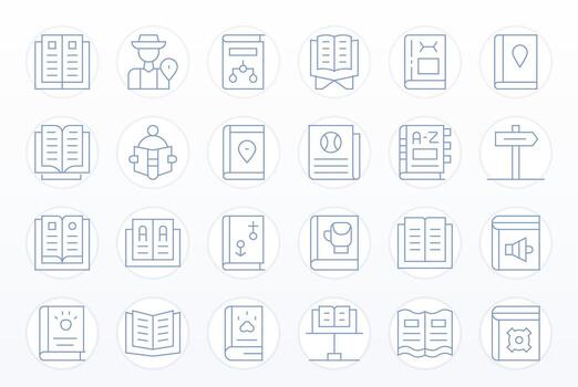 Guidebook Icon Toolkit featuring 24 Pixel Optimized Retina Ready Thin Line elements vector