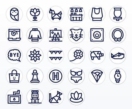 minimalista último paquete con 28 256x256 negrita línea píxel optimizado íconos vector