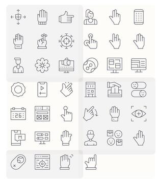 Ui Visual Pack containing 40 Thin Line PIXEL Perfect Icons vector