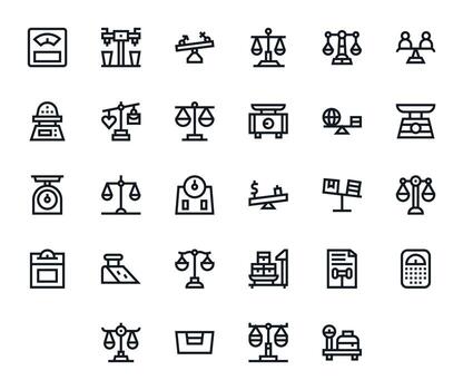 28 Icons inspired by Weighing in Display Perfect 128x128 Bold Line quality vector