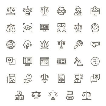 35 Regular Line Pixel Optimized Designs for Resolution High Resolution Icons vector