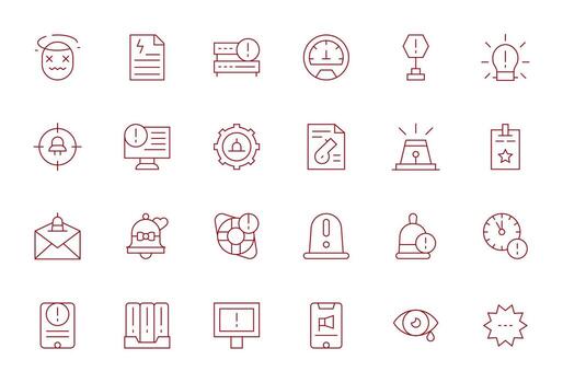 Critical Design Icons featuring 24 Pixel Optimized Thin Line Style vector