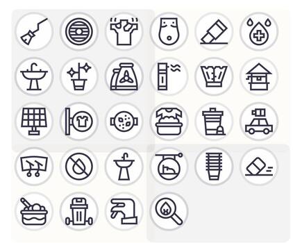 Clean Essential Set including 28 Pixel Optimized Bold Line High Resolution Icons vector