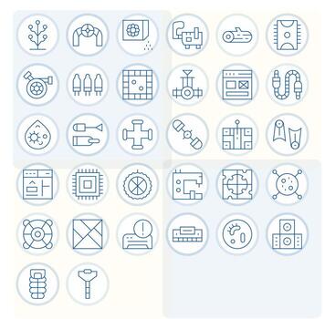 componente último paquete con 32 retina Listo Delgado línea monitor Perfecto íconos vector