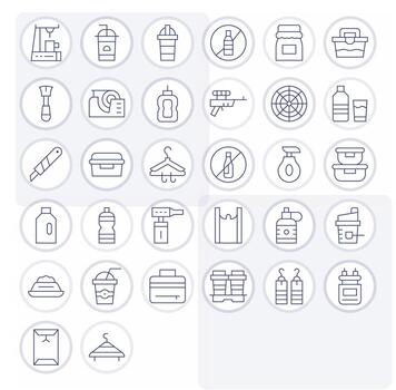 Plastic Graphics featuring 32 Thin Line Pixel Aligned High Resolution Designs vector