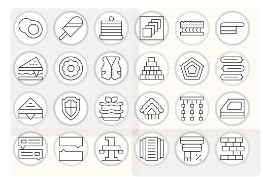 24 Thin Line Pixel Optimized Designs for Layered High Resolution Icons vector