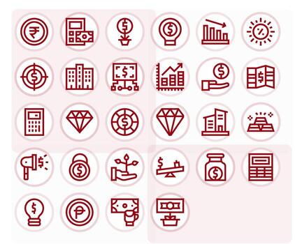 28 Bold Line Grid Fitted Icons tailored for Investment High Resolution interface vector