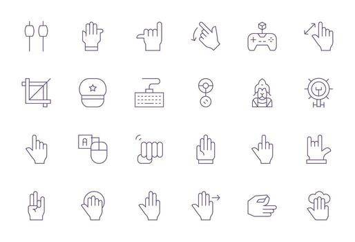 mando icono colección presentando 24 píxel Perfecto 128x128 Delgado línea diseños vector