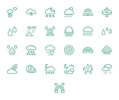 25 Regular Line Icons designed for Atmosphere in High Resolution Editable format vector