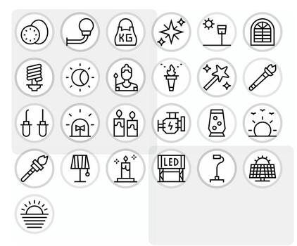 Light Digital Pack containing 25 Pixel Aligned Regular Line High Resolution Icons vector
