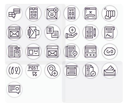 25 Regular Line Editable Vectors for Submit Theme