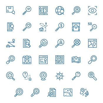 Find Comprehensive Bundle with 35 Grid Fitted Regular Line 128x128 Icons vector