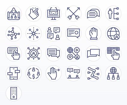 Interaction Icon Library with 25 Regular Line 256x256 PIXEL Perfect Designs vector