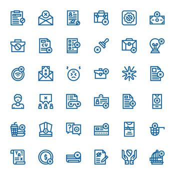 Bold Line Pixel Optimized Icons from Denied Set with 36 High Resolution Icons vector