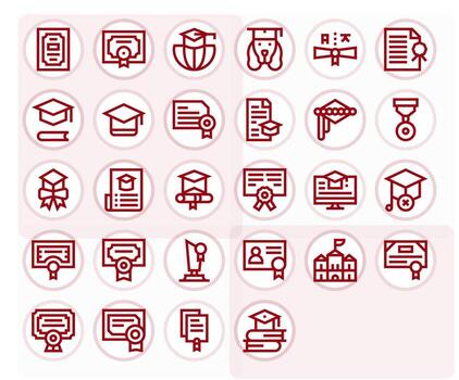 28 negrita línea íconos diseñado para diploma en alto resolución editable formato vector