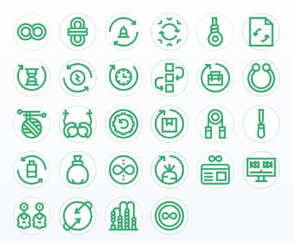 28 Bold Line Icons from Loop in High Resolution Grid Fitted Quality vector