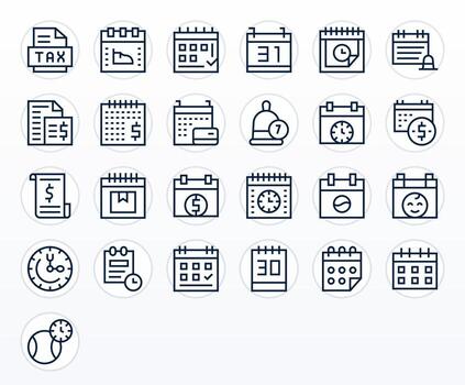 Due Date Graphics featuring 25 Regular Line Pixel Aligned 256x256 Designs vector