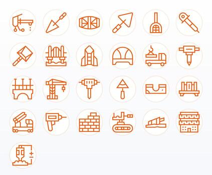 Concrete Scalable Set featuring 25 Grid Fitted Regular Line Retina Ready Icons vector