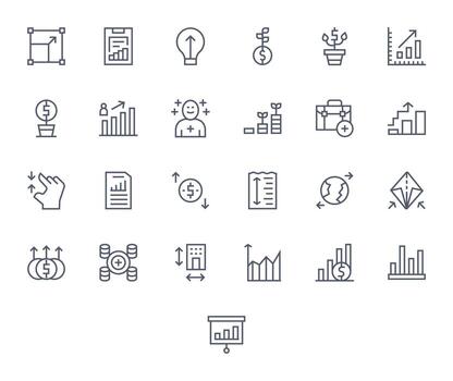 25 regular línea píxel Perfecto alto resolución íconos desde incrementar suite vector