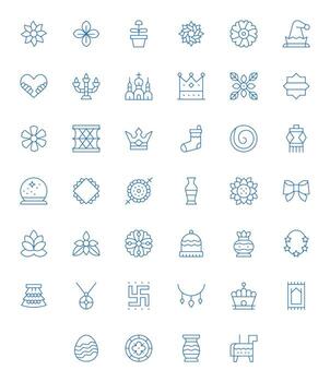 Thin Line Pixel Optimized Icons from Ornament Set with 40 High Resolution Icons vector