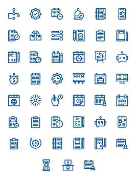 45 Bold Line Icons for Task in crisp High Resolution Grid Fitted resolution vector