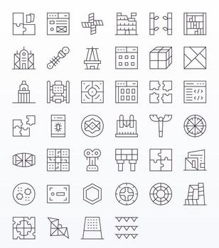 40 Thin Line Editable Icons for Framework Graphics vector