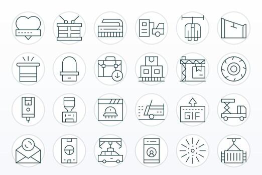 Loading Exclusive Set featuring 24 Thin Line PIXEL Perfect High Resolution Icons vector