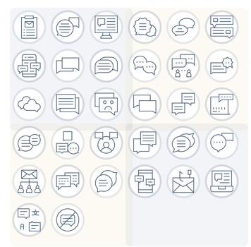 Reply Design Icons featuring 32 PIXEL Perfect Thin Line Style vector