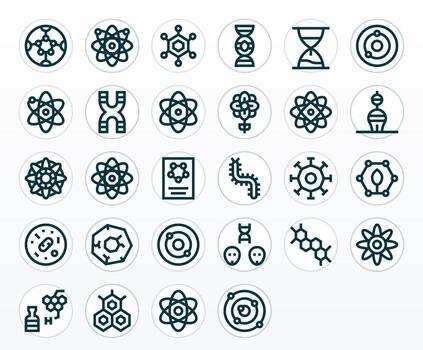 28 Bold Line Pixel Optimized Icons tailored for Molecule 64x64 interface vector