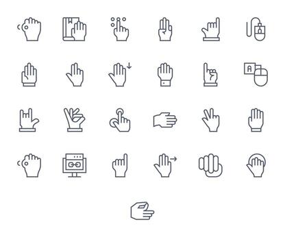 Click Ultimate Package with 25 Retina Ready Regular Line Pixel Optimized Icons vector