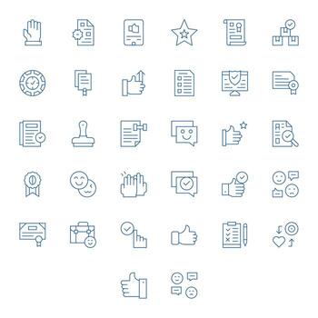32 píxel alineado retina Listo íconos para aprobación en elegante Delgado línea diseño vector
