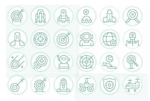 24 Delgado línea píxel Perfecto íconos a la medida para misión 256x256 interfaz vector