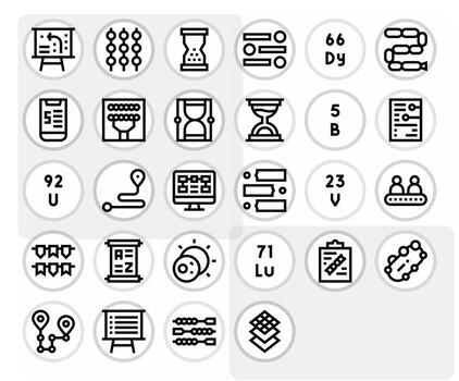 28 Pixel Optimized 128x128 Icons for Sequence in elegant Bold Line design vector