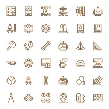 técnico exhaustivo haz con 36 monitor Perfecto negrita línea retina Listo íconos vector