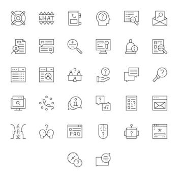 Query Icon Repository containing 32 Thin Line Retina Ready Editable graphics vector